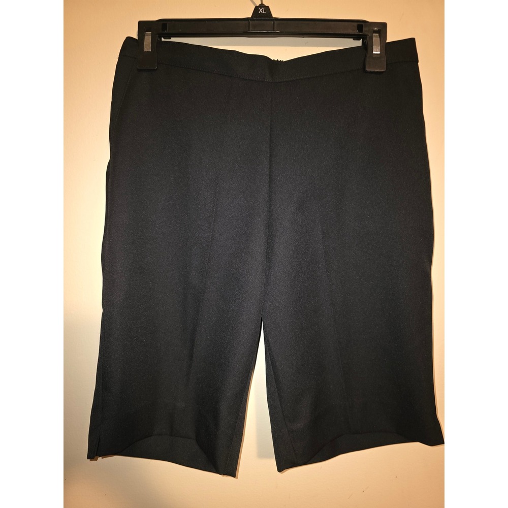 Alfred Dunner Studio Petite Black Pull On Shorts Womens 6P Elastic Waist Knee